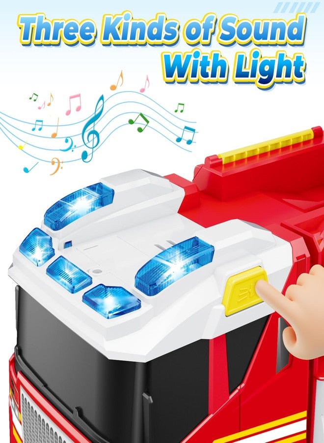 Letapapa Fire Truck Toy for 3 4 5 6 Year Old Boy Gift, Toddler Toys For 3 4 5 Years Old Boy Christmas Birthday Gift, Indoor Firetruck Toy For Kids 3-6 Year Old Role Playing With Ladder, Sounds And Lights - Image 4